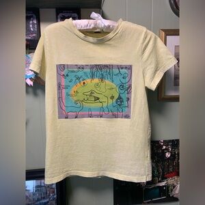 SOLD: More Monsters in Lime, Original Independent Artist, Hand Printed, Upcycled